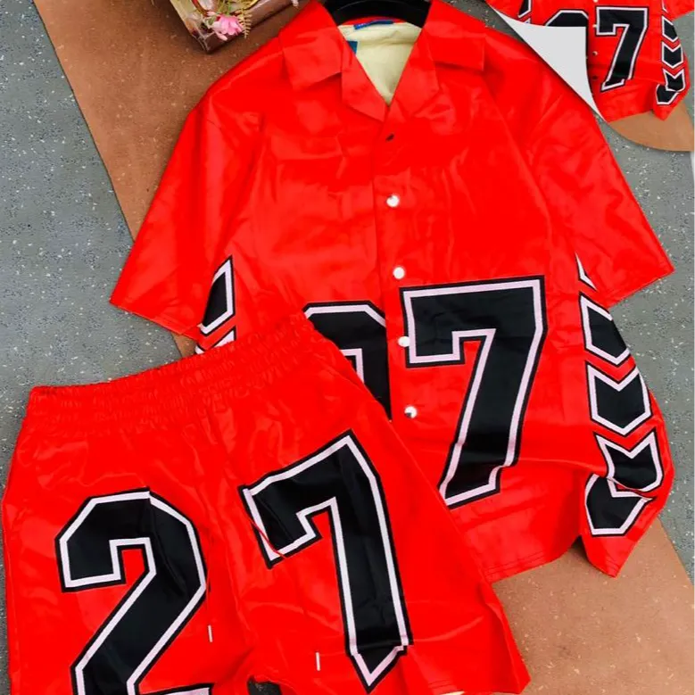 red two-piece short set