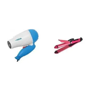 Nova 2-In-One Hair Curler And Straightener With Hair Dryer