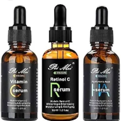 Pei Mei Facial Serum Set Three Powerful Formulas VC, HA, Retinol