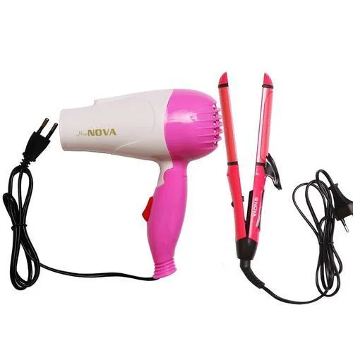 Nova 2-In-One Hair Curler And Straightener With Hair Dryer