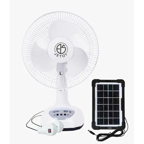 JETOY 12-Inch 3-in-1 Solar Rechargeable Table Fan Set