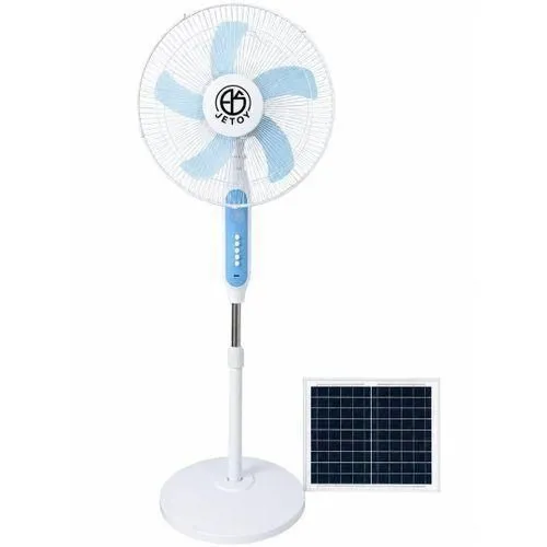 Solar Compatible Rechargeable Standing Fan With Solar Panel