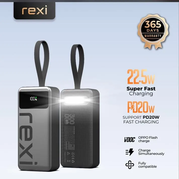 Rexi super fast charging power bank 30000mah